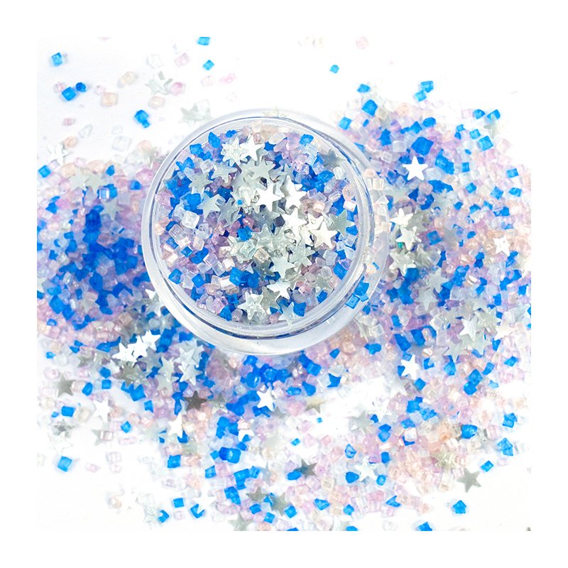 Edible Glitter Sprinkle Mix for Baking Sparkly Sugar Edible Glitter Stars Cookie Decorating