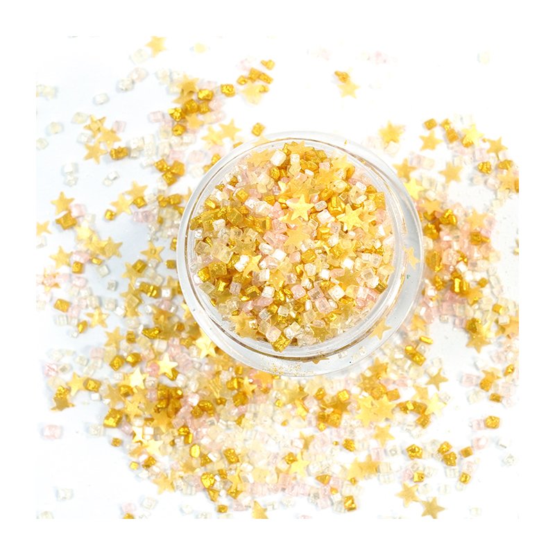 Edible Glitter Sprinkle Mix for Baking Sparkly Sugar Edible Glitter Stars Cookie Decorating