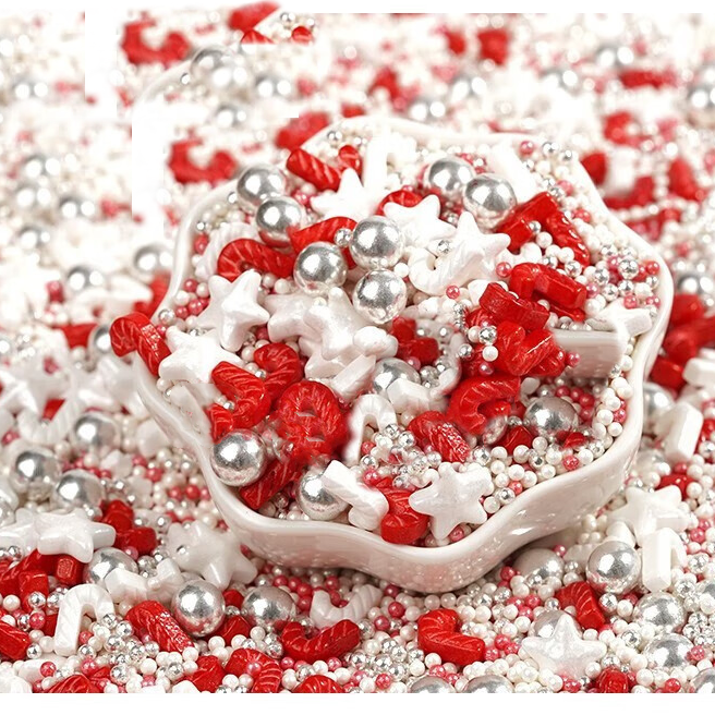 Christmas edible sprinkles halal sprinkles cake decoration edible sprinkles sugar beads