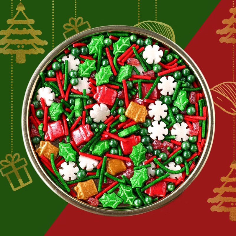 Christmas edible sprinkles halal sprinkles cake decoration edible sprinkles sugar beads