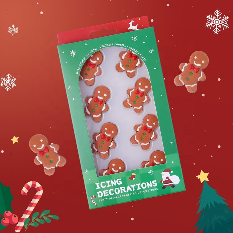 8-Count New Ginger Man 3d Cake Toppers Decorations Icing Decorations for Christmas Cakes Decorations