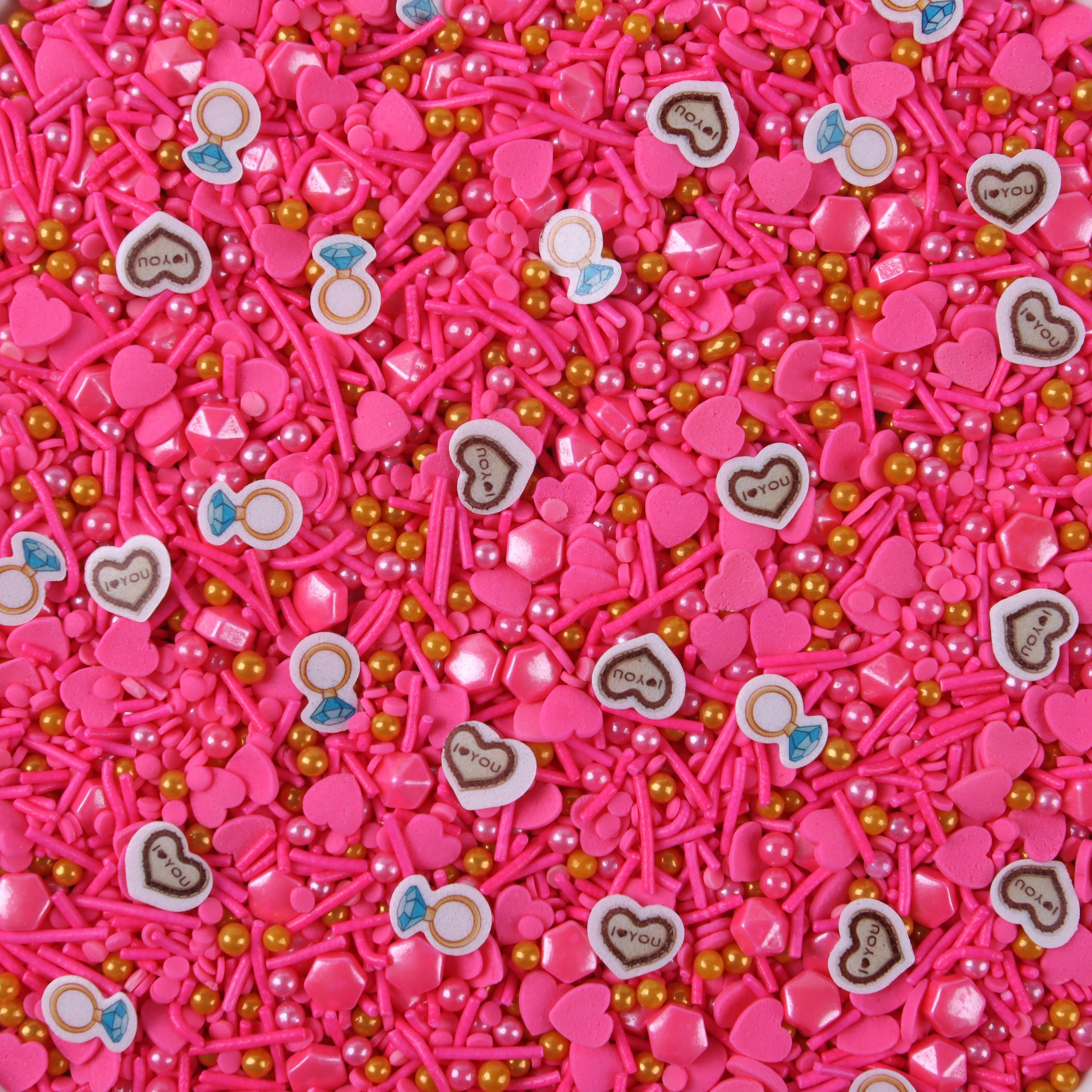 Lovebakery Customized Edible Wafer Paper for Cakes Pink Sugar Sprinkles Kosher Sprinkles Comestibles Al Mayor for Valentines