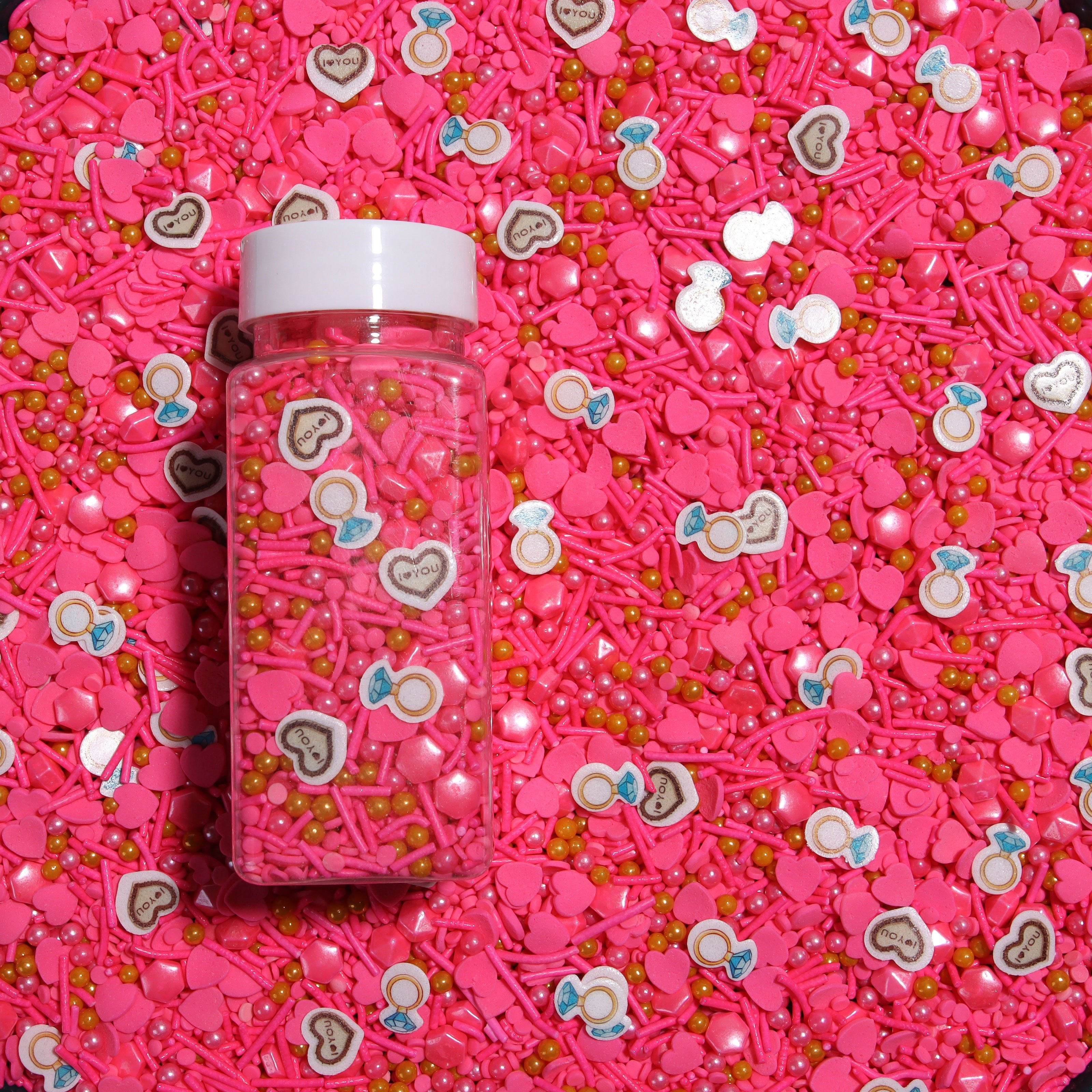 Lovebakery Customized Edible Wafer Paper for Cakes Pink Sugar Sprinkles Kosher Sprinkles Comestibles Al Mayor for Valentines