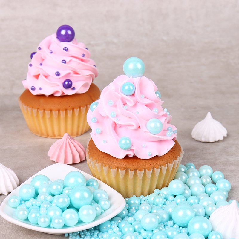Sprinkles Pearls White Cake Decorations Edible Sugar Pearls for Cakes Pink Edible Pearls for Pastry for Bakery Decoration Ingred