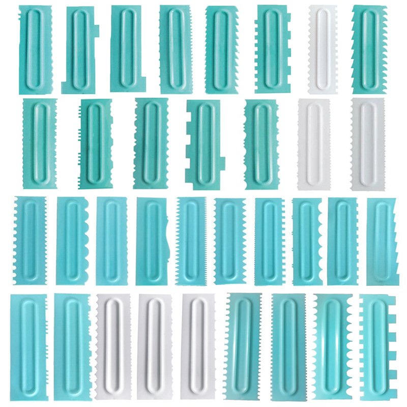 Cake Decorating Comb And Icing Scraper Tool Mousse Butter Cream Cake Edge DIY Tool Plastic Sawtooth Cake Fondant Icing Smoother