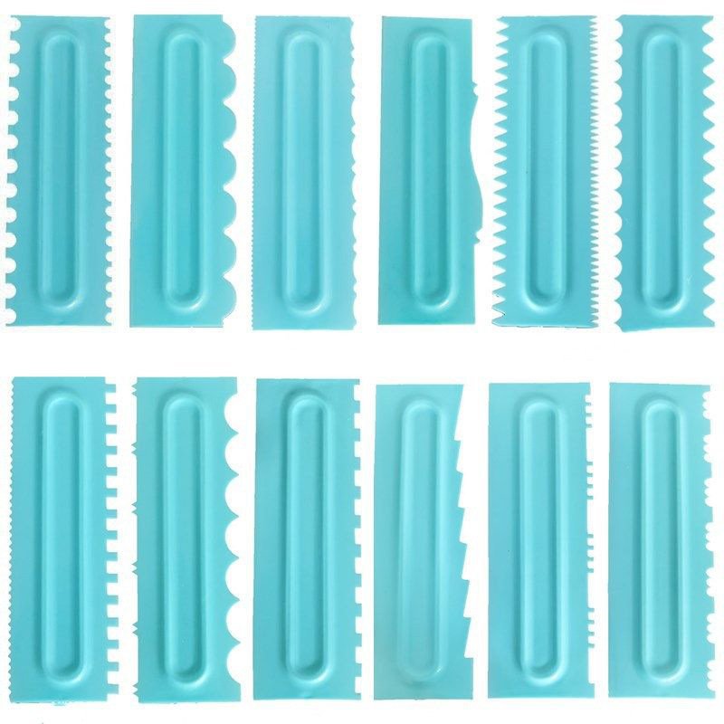 Cake Decorating Comb And Icing Scraper Tool Mousse Butter Cream Cake Edge DIY Tool Plastic Sawtooth Cake Fondant Icing Smoother