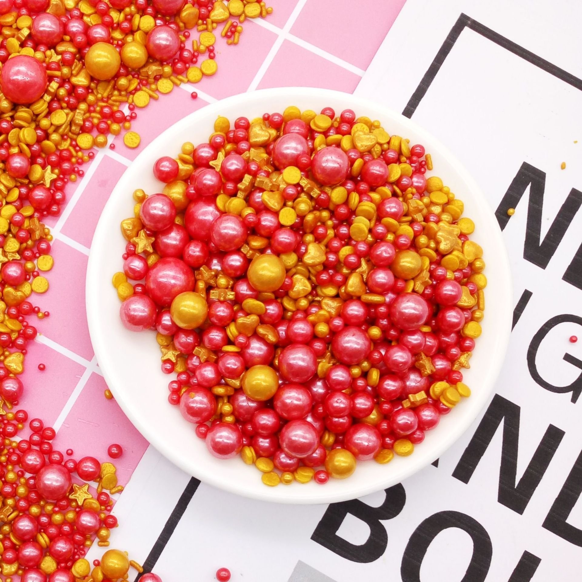 Mixed Colorful Eatable Sprinkles Cake Sugar Beads For Bakery Decoration Ingredients