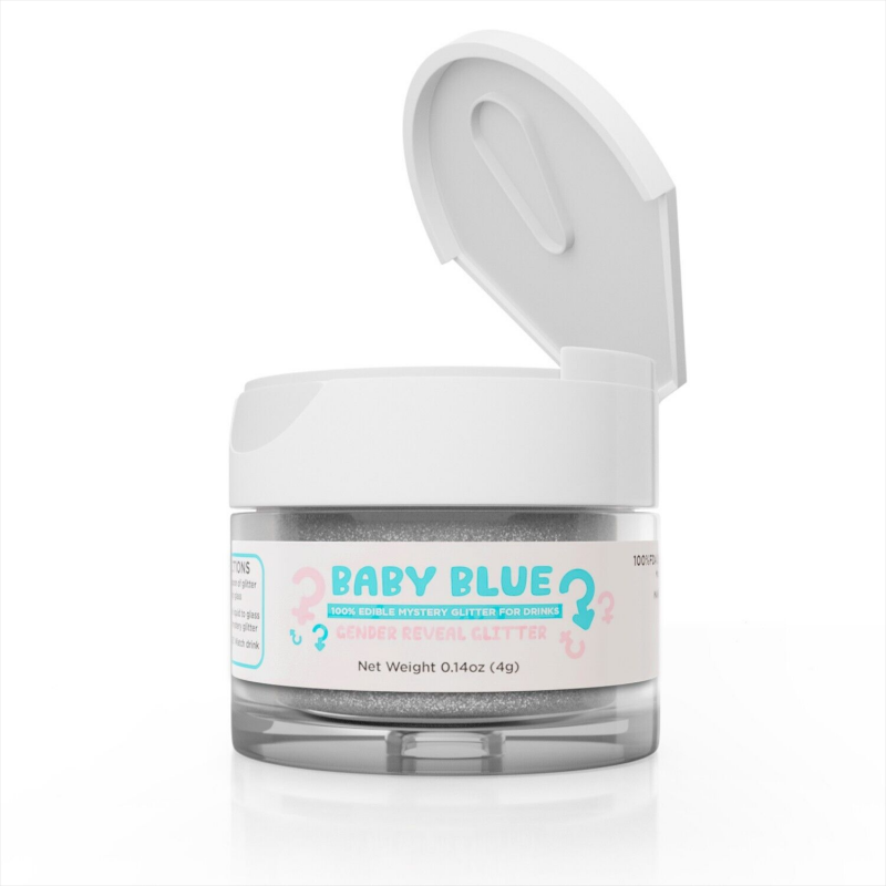 Baby Blue Gender Reveal Color Changing Edible Drink Glitter Food Additives for Mocktails Sodas Brewing