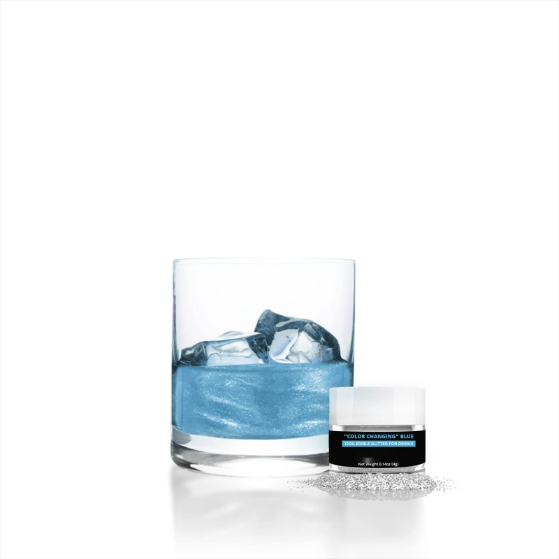 Baby Blue Gender Reveal Color Changing Edible Drink Glitter Food Additives for Mocktails Sodas Brewing