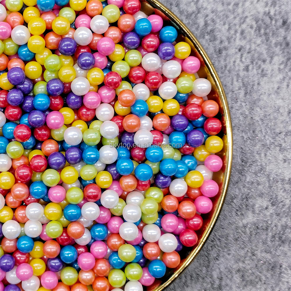 Edible colorful mix beads gold white pink blue purple mixed color sugar sprinkles cake supplies