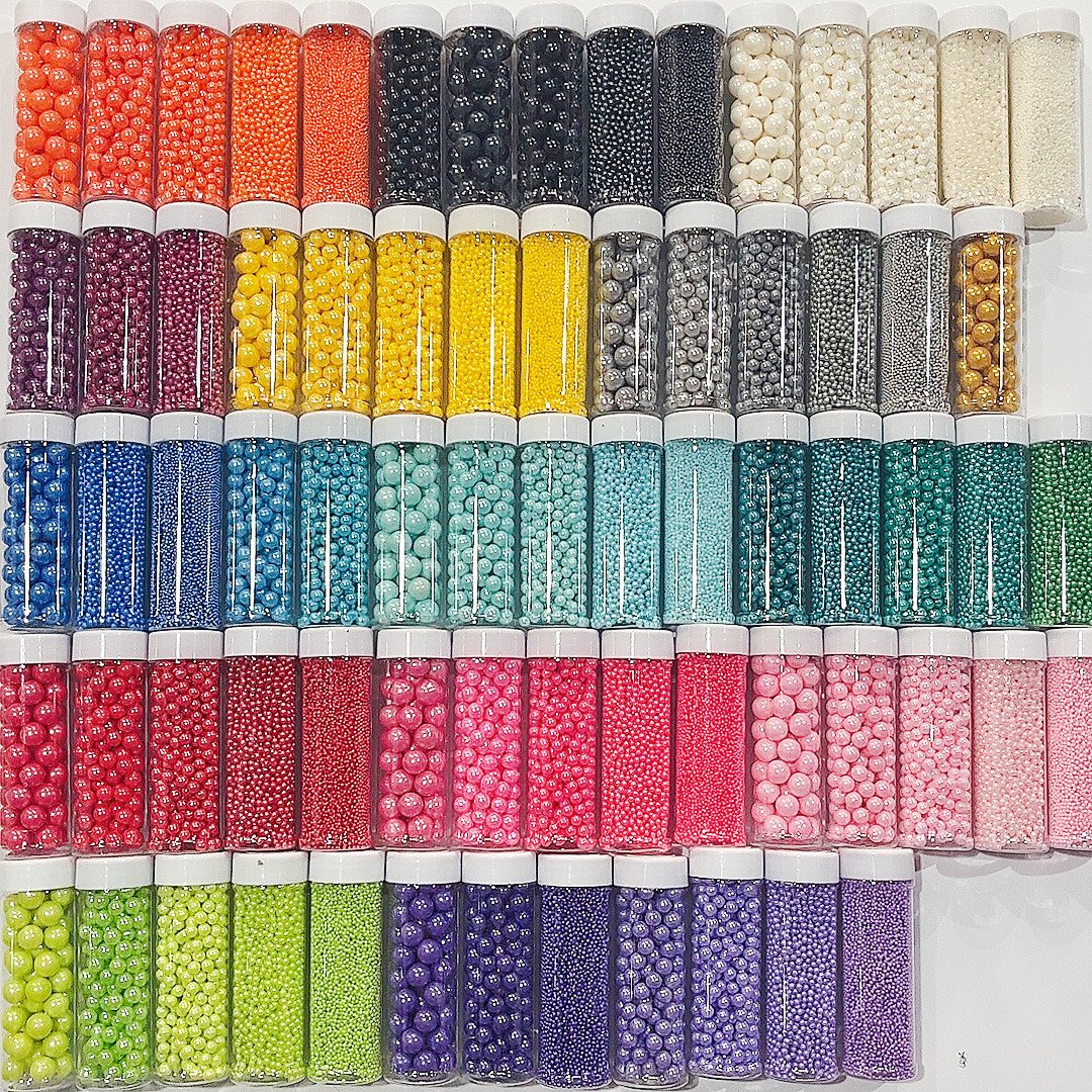 Edible colorful mix beads gold white pink blue purple mixed color sugar sprinkles cake supplies