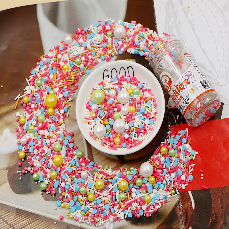 Factory Supply Food Grade Rainbow Sprinkles for Cake Bakery Decoration Ingredients,cake decoration accessories Cake Sprinkles
