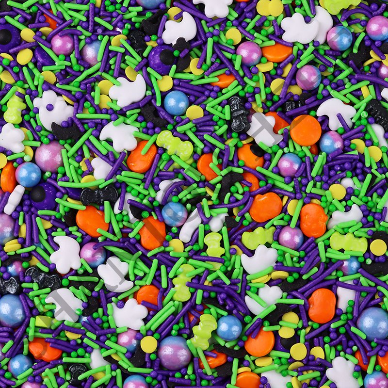 Halloween cheap price sprinkles cake decorations edible ghost bat candy mix colorful eyes sprinkles candy for cake decoration