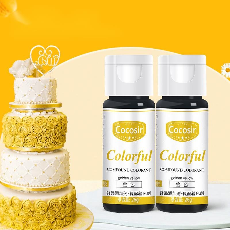 Hot Sale Golden Colorful Food Grade Cake Cream Fondant Decoration Tool Edible Color Liquid Gel Colors