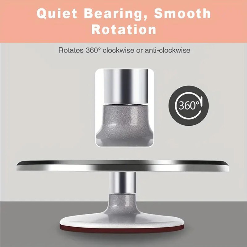 Luxury Revolving Cake Turntable Stainless Steel Cake Decorating Stand With Non-Slip Rubber Bottom For Decorating Cake Supplies