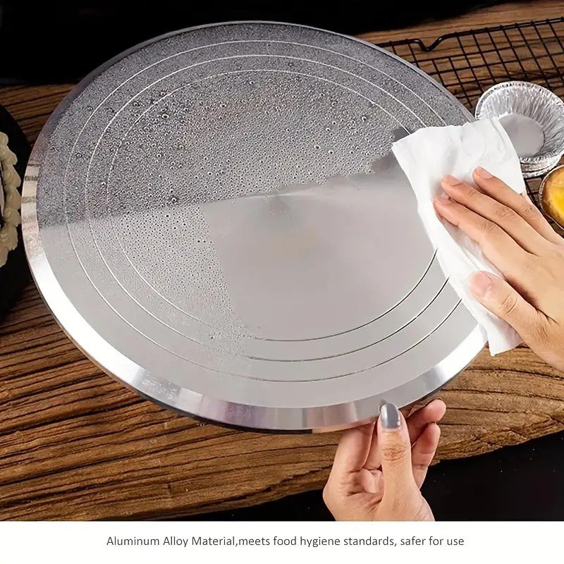 Luxury Revolving Cake Turntable Stainless Steel Cake Decorating Stand With Non-Slip Rubber Bottom For Decorating Cake Supplies