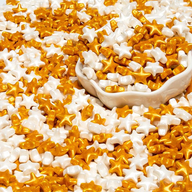 Guaranteed Quality Proper Price Gold Edible Glitter White Star Cake Sprinkles