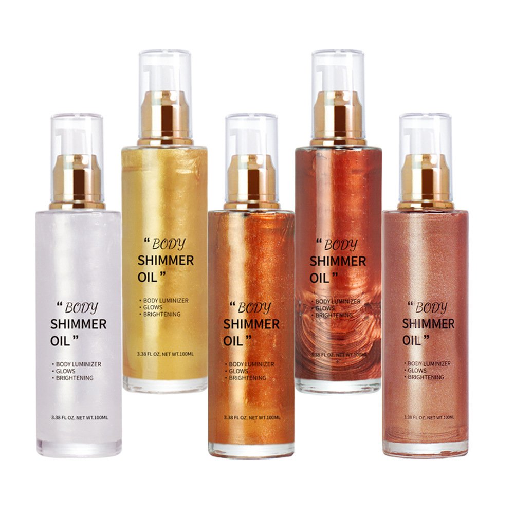 Body Shimmer Oil Long Lasting Shiny Glitter Boby Highlighter For Party Decoration