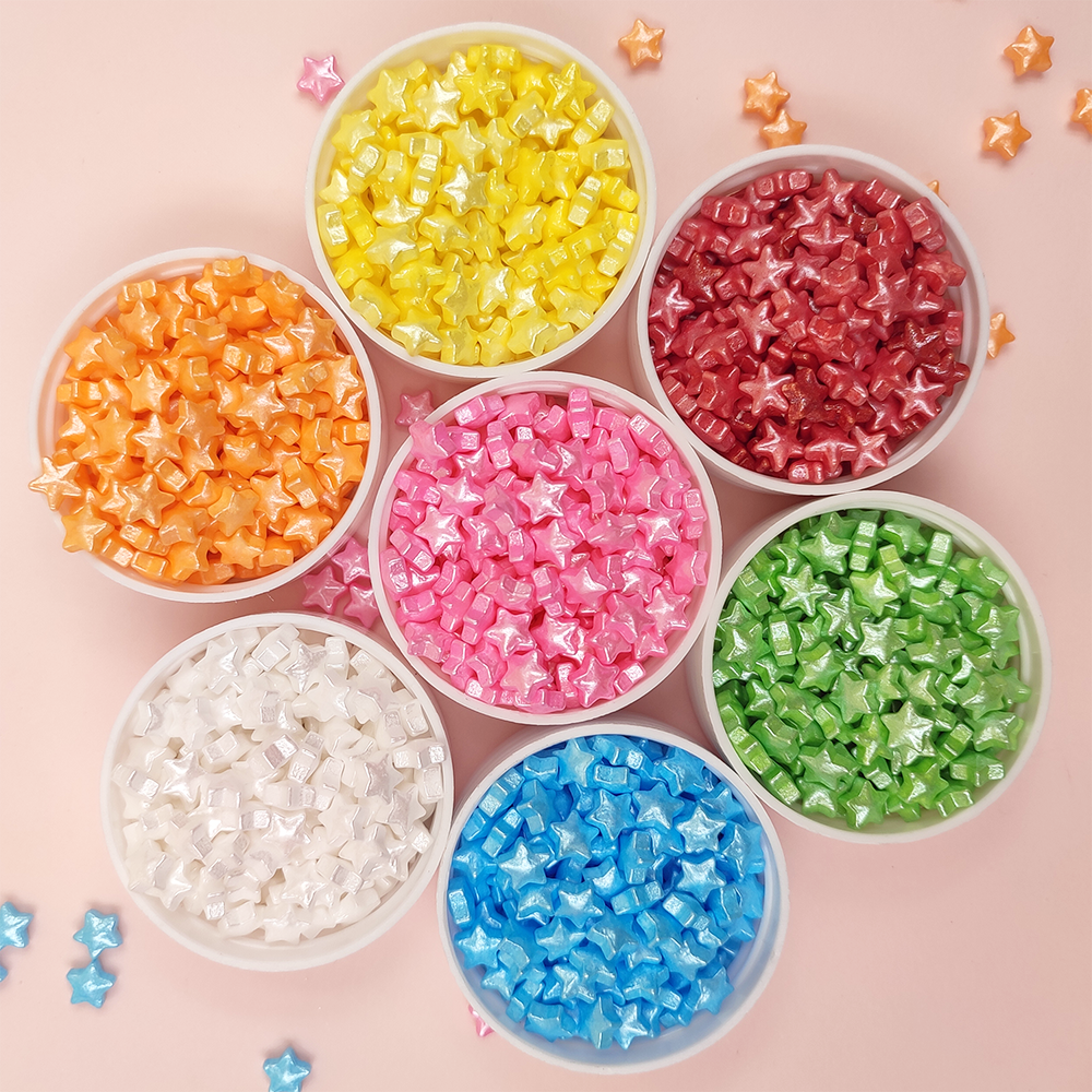 Wholesale Edible Star Sprinkles Rainbow Sugar Sprinkles for Cake Decoration Solid Form Halal Certified Packaged in Bottle Bag