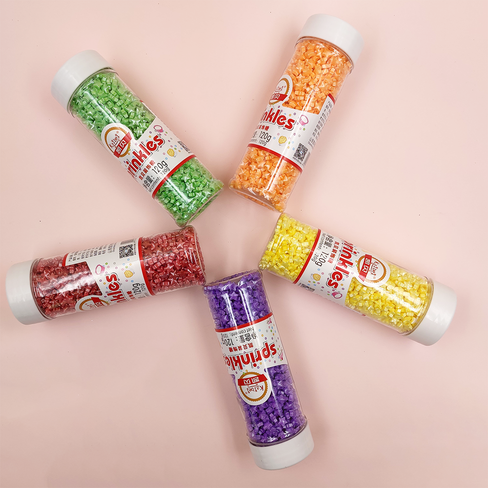 Wholesale Edible Star Sprinkles Rainbow Sugar Sprinkles for Cake Decoration Solid Form Halal Certified Packaged in Bottle Bag