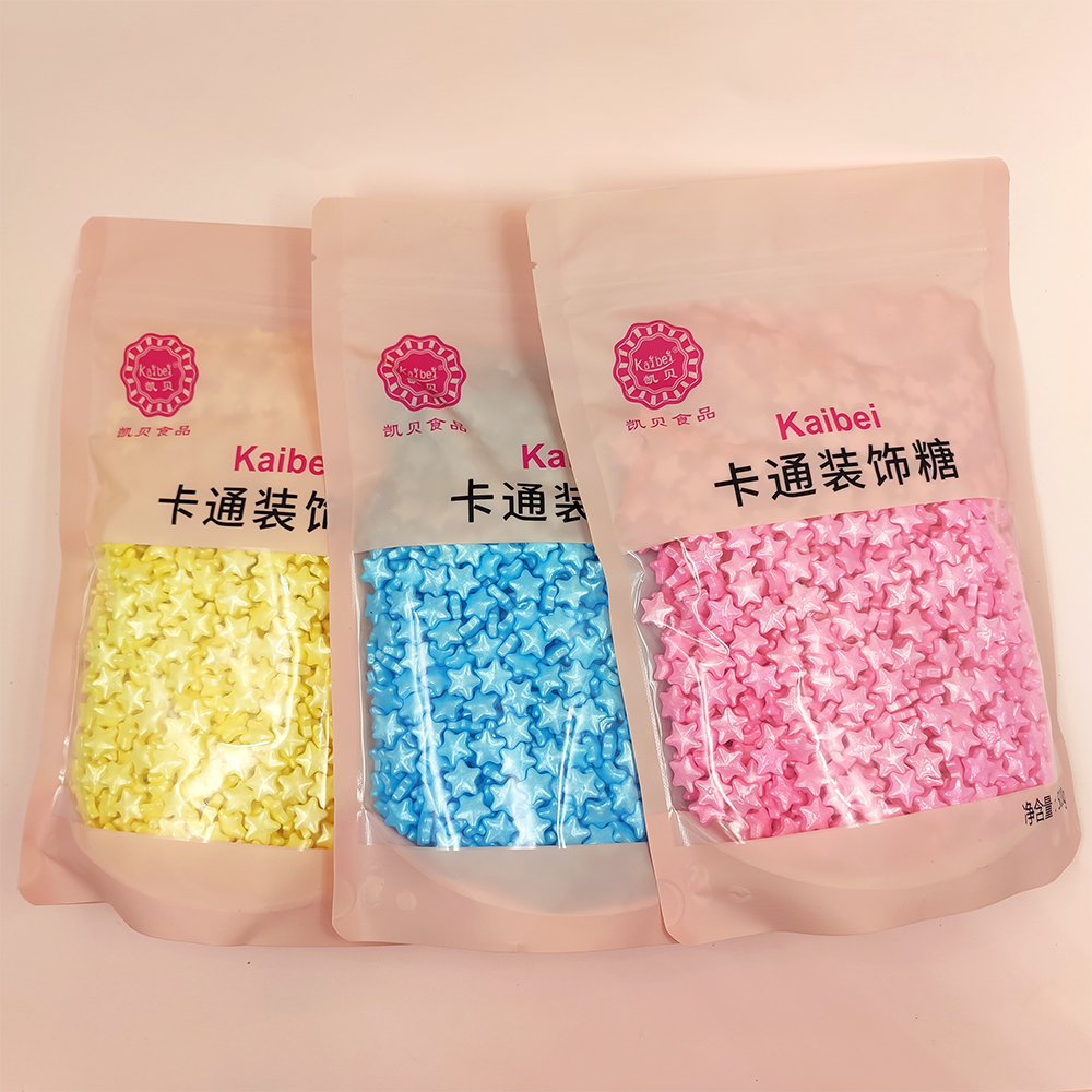 Wholesale Edible Star Sprinkles Rainbow Sugar Sprinkles for Cake Decoration Solid Form Halal Certified Packaged in Bottle Bag