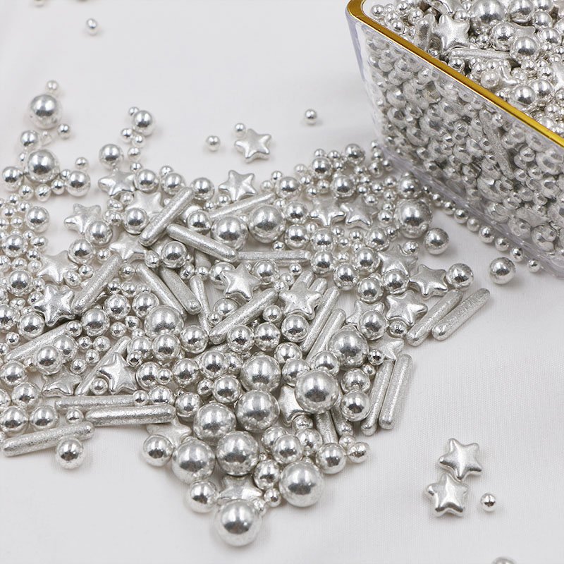 silver edible sugar beads metallic sprinkle sugar balls cake sprinkles sugar pearl cake decorating supplies