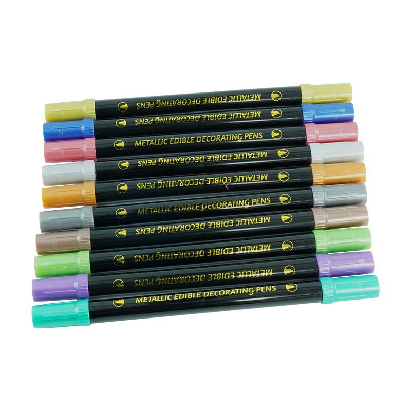 Dual Tipped Metallic Edible Ink Decorating Pen Perfect for Royal Icing Fondant and Gumpaste