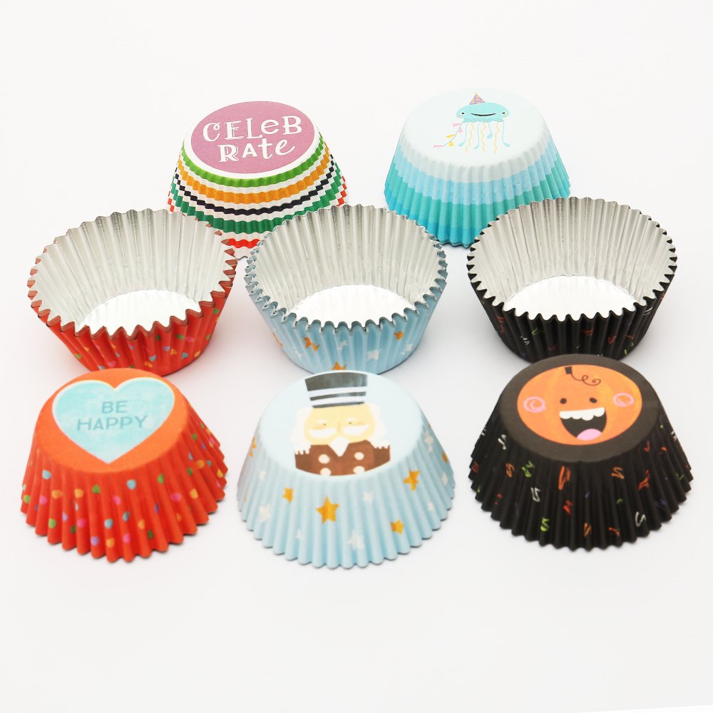 NEATAL 100 Pcs Round Food Grade Paper Muffin Liners Cake Baking Liners Baking Paper Cup For Halloween decorations