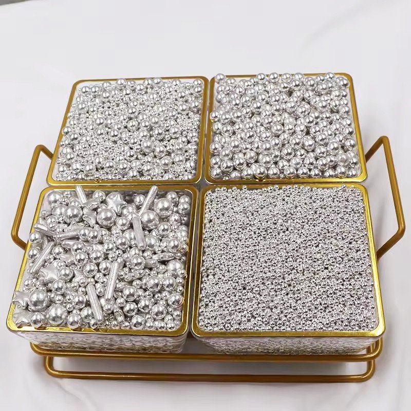 7mm edible silver pearls sprinkles cake decoration sugar cakes bakery decoration ingredients