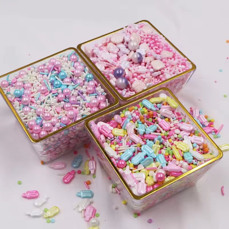 Mix size multicolor rainbow sugar beads edible pearlized for cake decoration bakery ingredients wholesalers sprinkles
