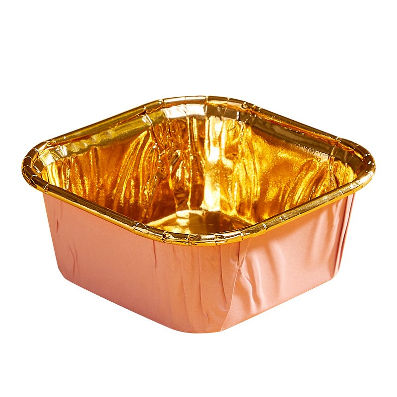 Gold Square Paper Muffin Baking Molds PE Coated Thickened Mini Cake Cups Bakery Disposable Greaseproof Cupcake Liner Gift Cases