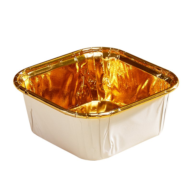 Gold Square Paper Muffin Baking Molds PE Coated Thickened Mini Cake Cups Bakery Disposable Greaseproof Cupcake Liner Gift Cases