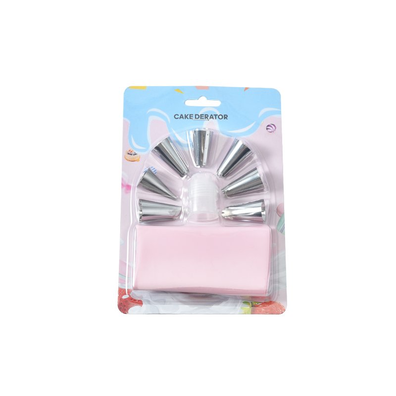 Cake Decorating Tips Set 9pcs Stainless Steel Cream Piping Nozzles Set With Stainless Steel Tips And Pink Silicone Pastry Bags