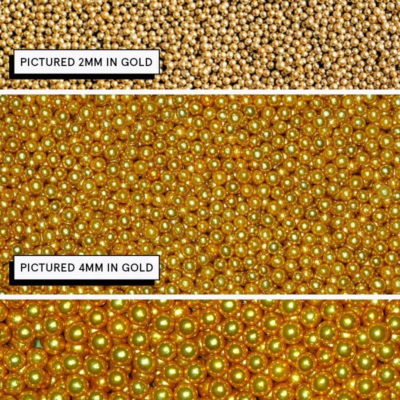 Metallic Gold Caviar Bulk Sprinkle, Tiny Sized Metallic Golden Beads with Bag Pack