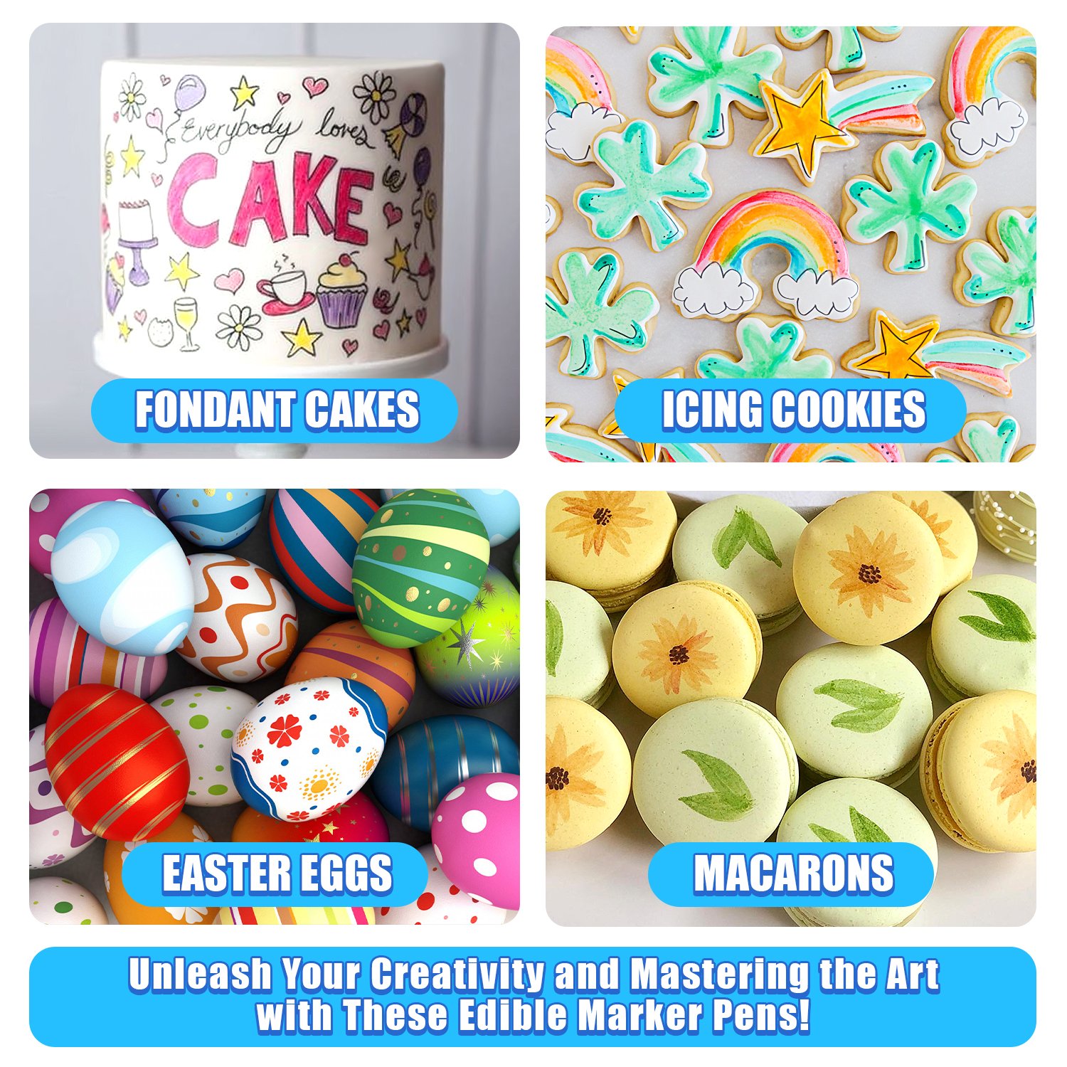 Hot sell Food Coloring Marker Pens Dual Sided Food Grade and Edible Pen Gourmet Writers for Cake Decorating Cookies baking