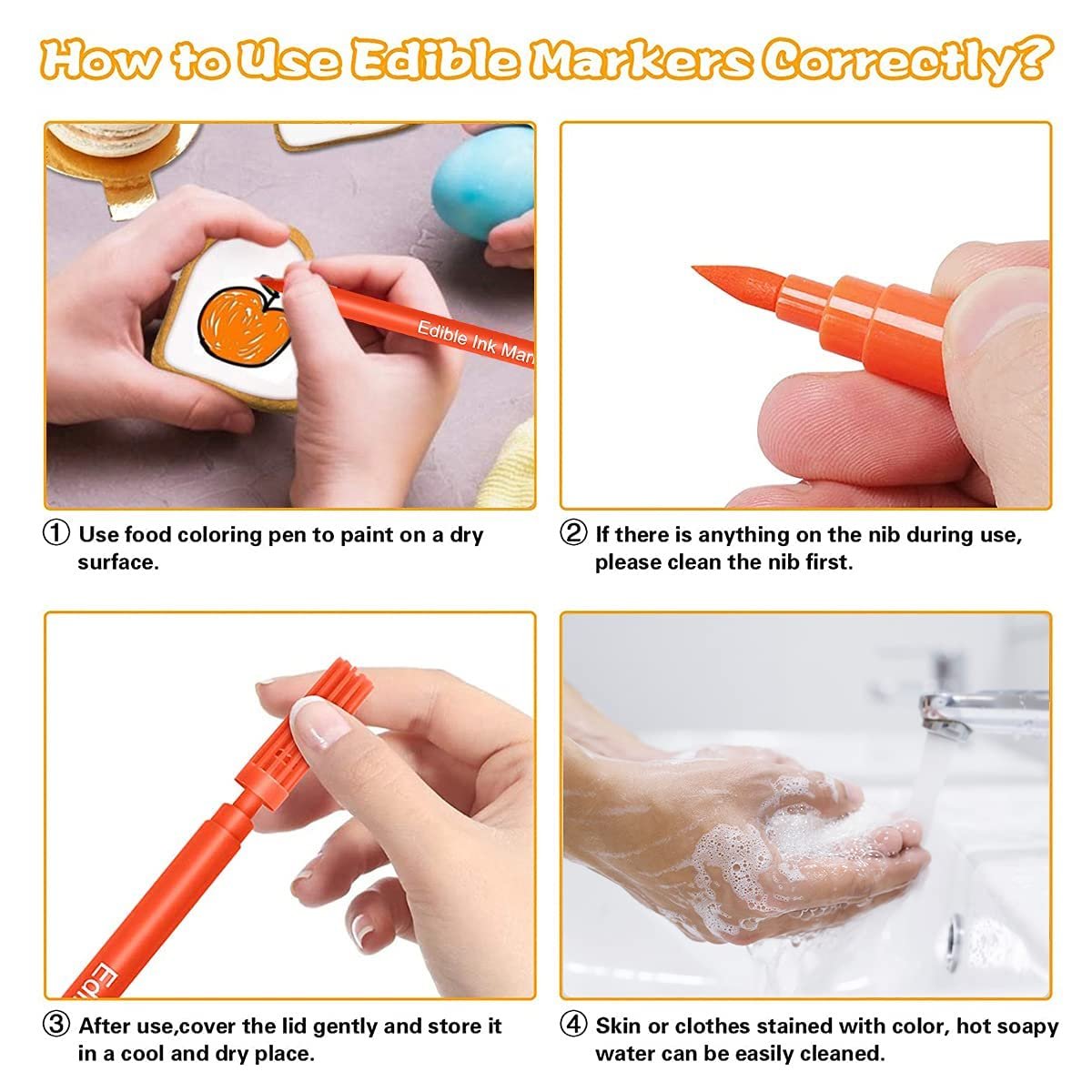 Free Sample Edible Markers Metallic Food Grade Edible Pen Cake Decorating Tools