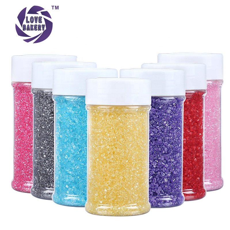 Lovebakery 10 Colors 15 Mesh Natural Shimmer Sugar Crystals Bakery Ingredients For Donuts Cake Decorations Edible Sprinkles