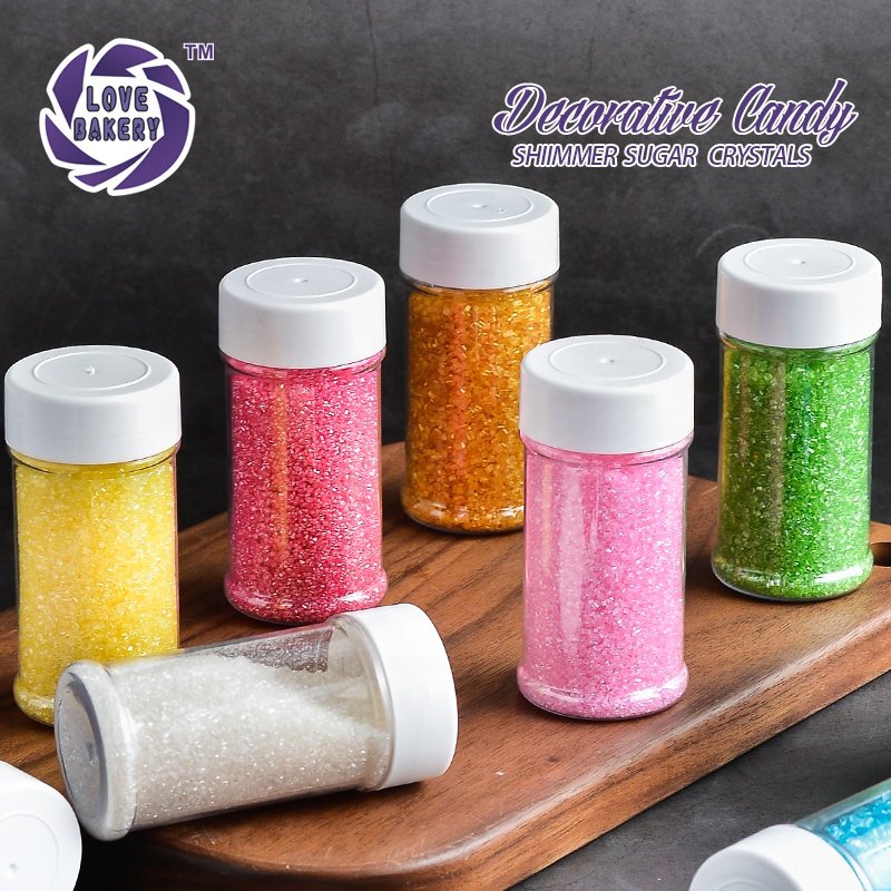Lovebakery 10 Colors 15 Mesh Natural Shimmer Sugar Crystals Bakery Ingredients For Donuts Cake Decorations Edible Sprinkles