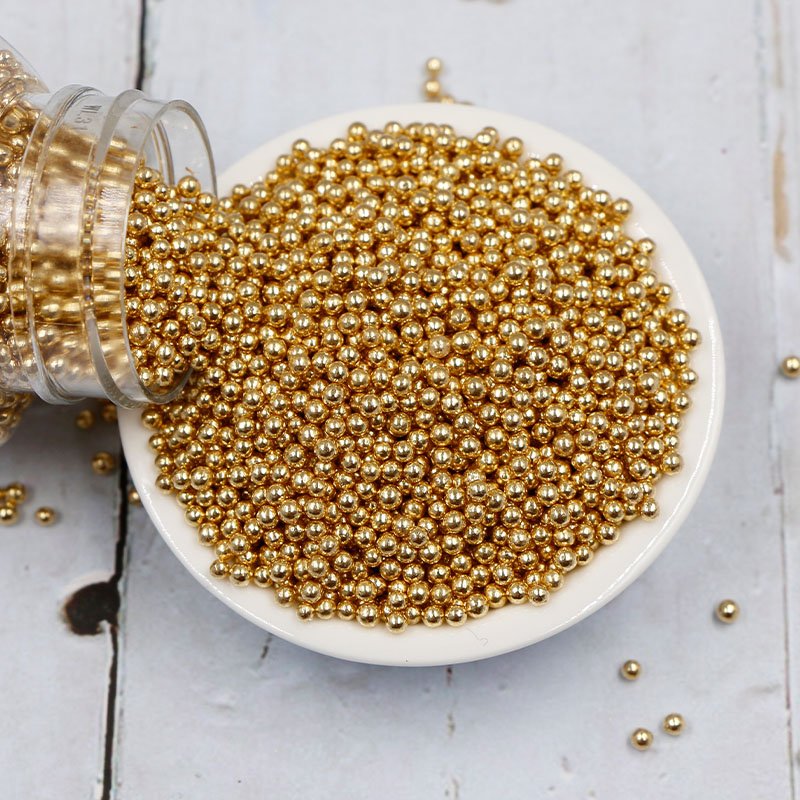 Wholesale Metallic Super Gold Cake Decoration Sugar Beads Cake Sprinkles Sugar Sprinkles Shiny Gold Sugar beads