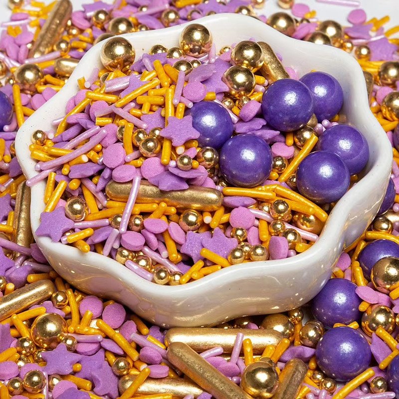 2024 Luxury Edible Cupcake Decorated Sugar Beads Gold Sugar Needle Silver Cake Baking Sprinkles Gold Ball For Cake Decoration