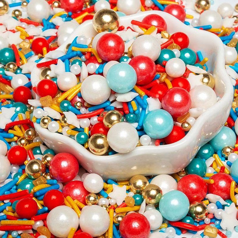 2024 Luxury Edible Cupcake Decorated Sugar Beads Gold Sugar Needle Silver Cake Baking Sprinkles Gold Ball For Cake Decoration