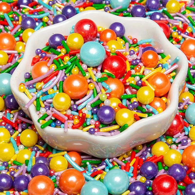 2024 Luxury Edible Cupcake Decorated Sugar Beads Gold Sugar Needle Silver Cake Baking Sprinkles Gold Ball For Cake Decoration