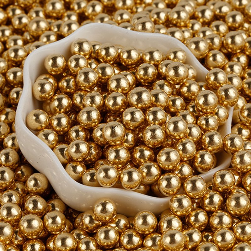 2mm 4mm 7mm 10mm 14mm Gold Color Round Sugar Beads Sprinkles