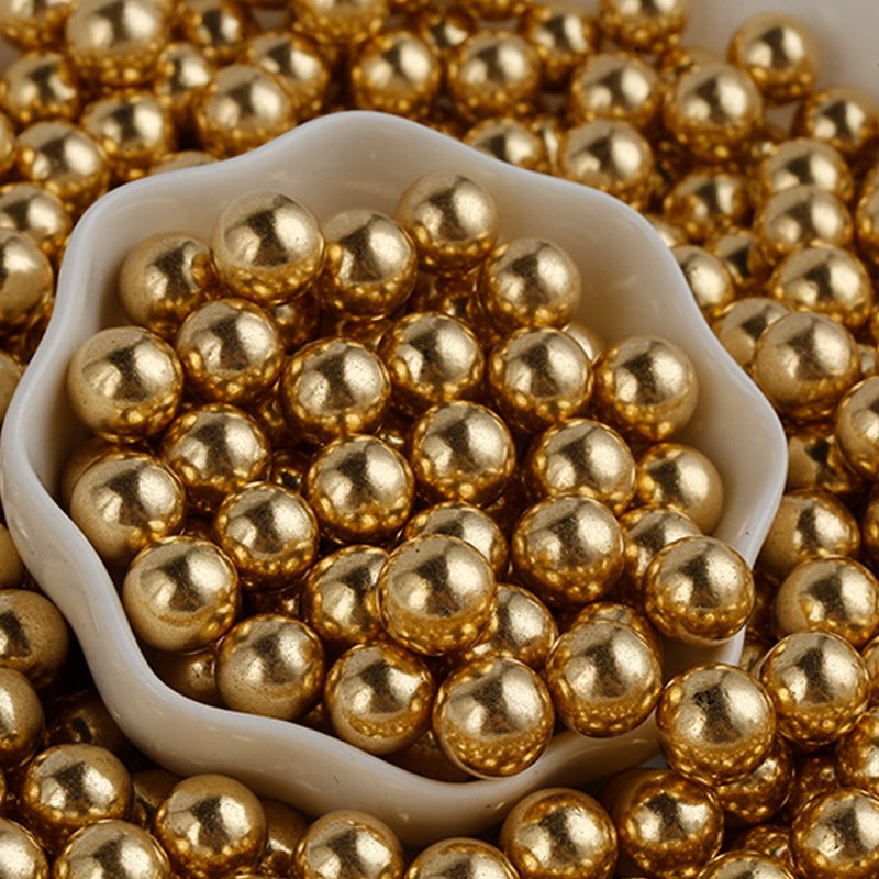 2mm 4mm 7mm 10mm 14mm Gold Color Round Sugar Beads Sprinkles