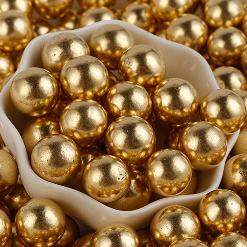 2mm 4mm 7mm 10mm 14mm Gold Color Round Sugar Beads Sprinkles