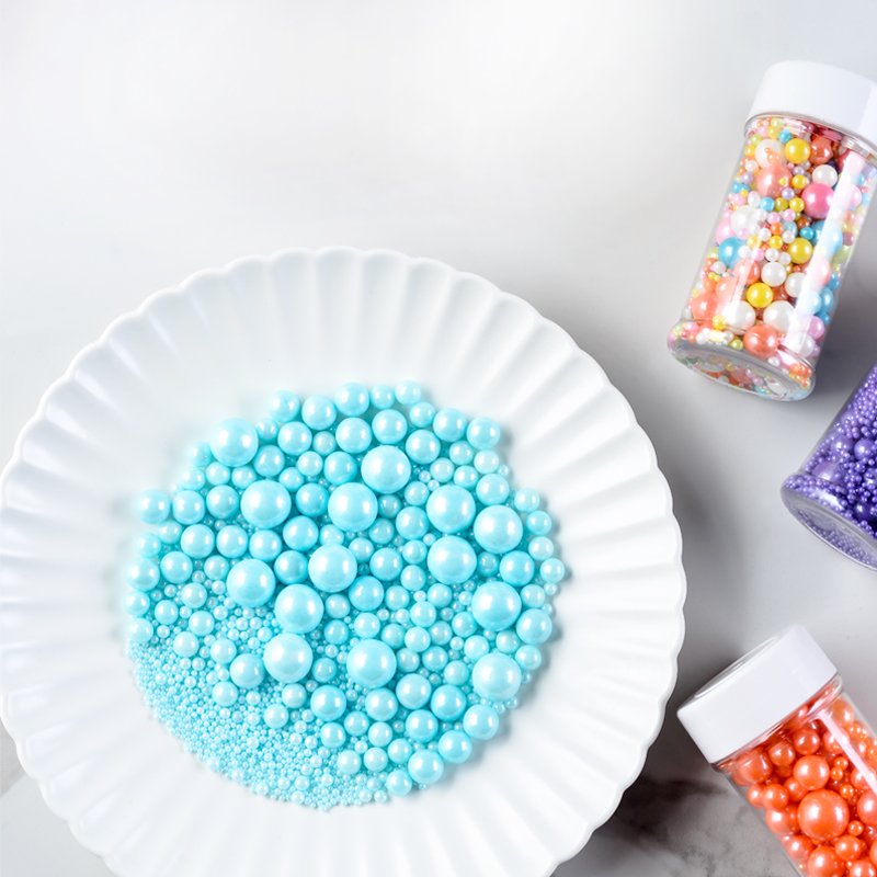 Factory direct mix edible molded dragee pearlized multi size colorful ball mix nonpareils in 85g bottle for bakery decoration