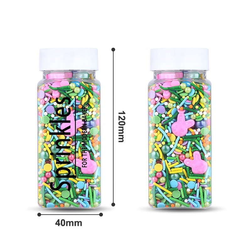Colourful edible green rabbit candy sugar beads sprinkles cake decorations for valentine barkey