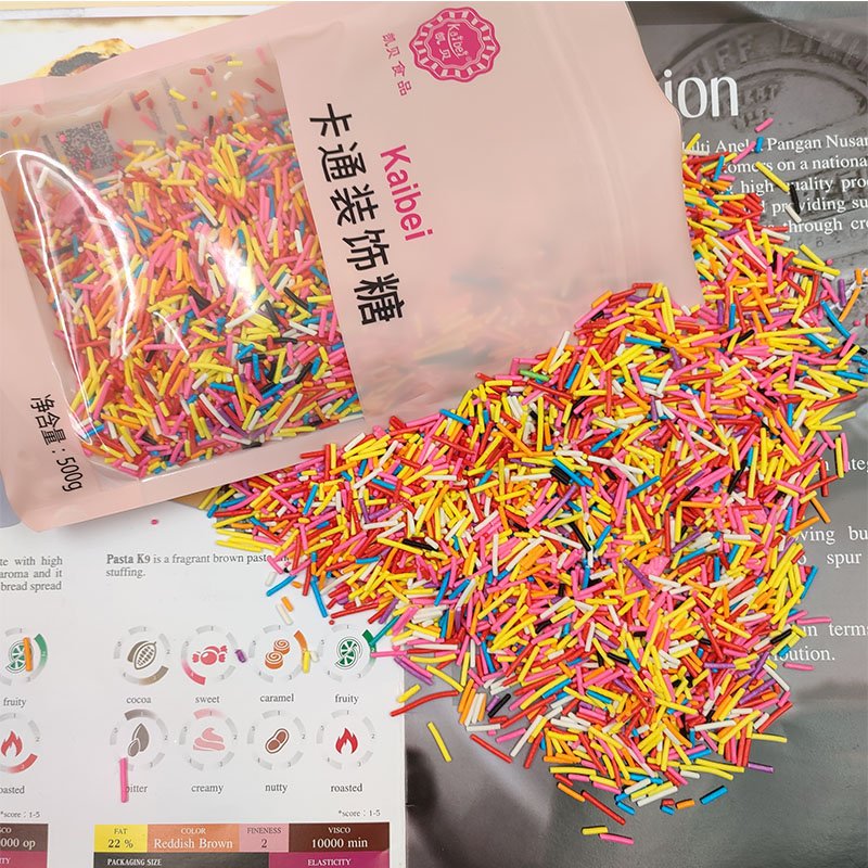 Bakery Decoration Ingredients cake decorating ingredients cake topper decoration Food Grade Rainbow Sprinkles for Cake