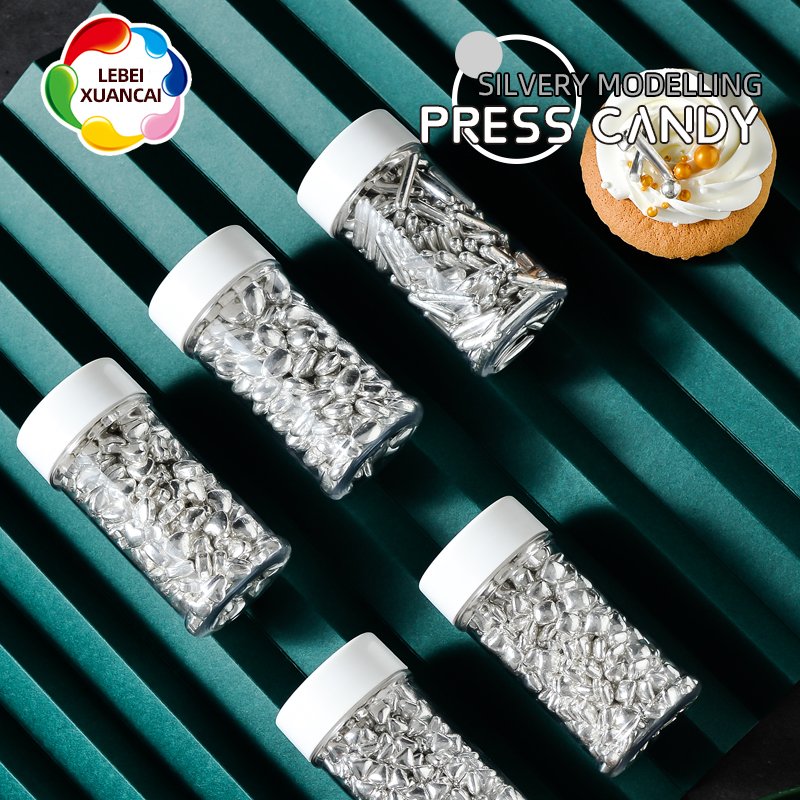 Factory direct mix edible molded candy pearl color silver shiny sprinkle rod in 85g bottle bakery decoration ingredients