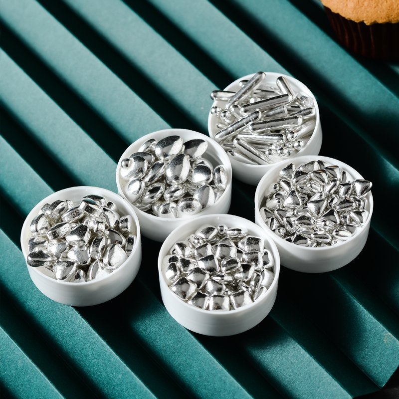 Factory direct mix edible molded candy pearl color silver shiny sprinkle rod in 85g bottle bakery decoration ingredients